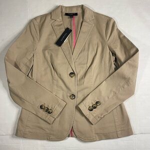 NWT Talbots Women's Beige Blazer with Pink Lining